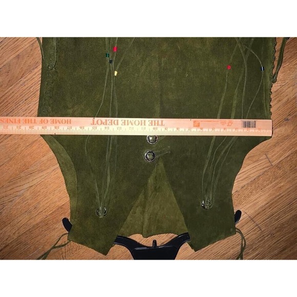 Vintage/ Retro / Groovy Handmade Leather Vest With Fringe , Concho’s & Beads - Picture 10 of 16